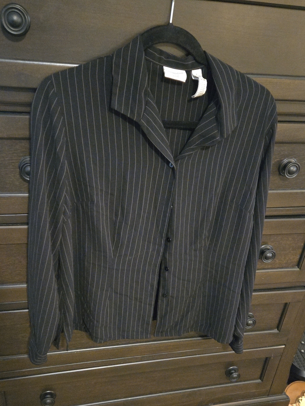 Black Pinstripe Button down Shirt